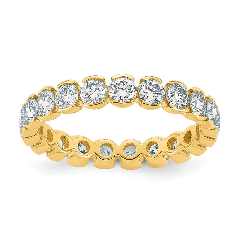 14k Emerald Lab Grown Dia VS+ F+ Eternity Ring