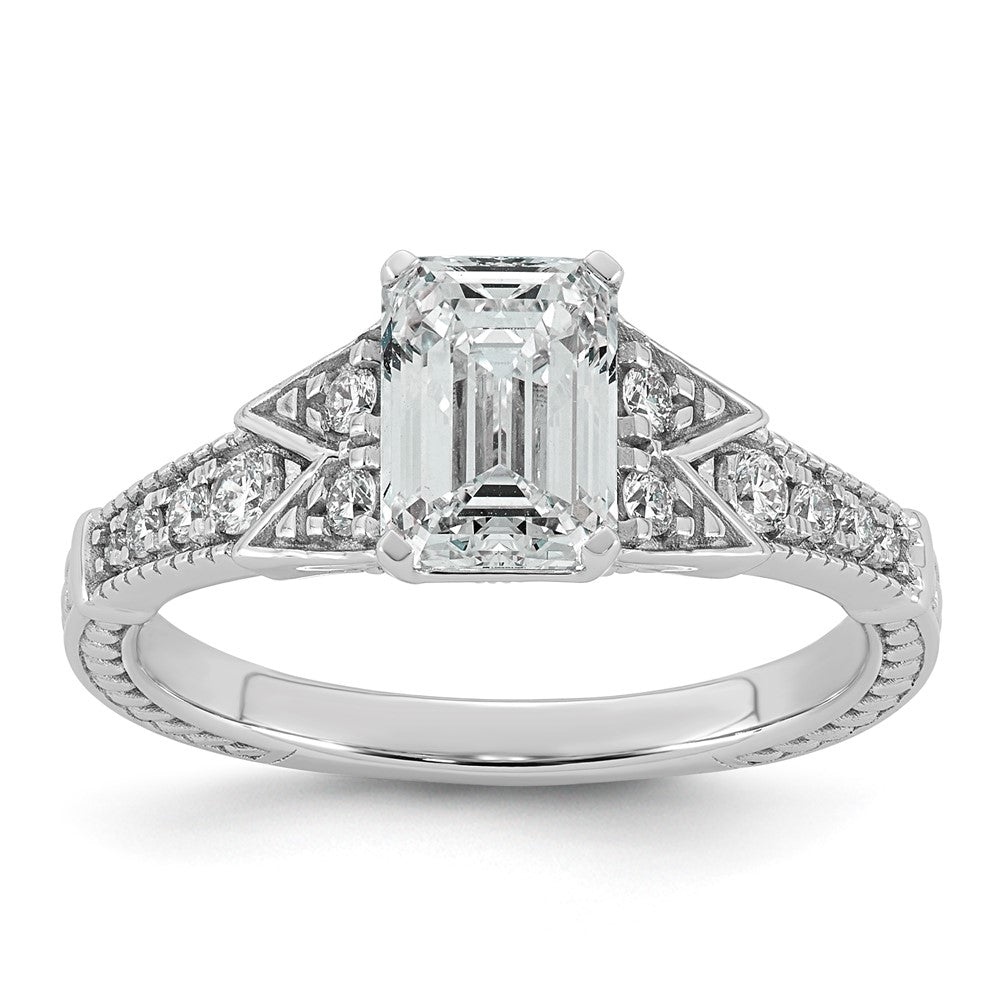 14kw Certified Emerald Center Lab Grown Diamond VS+ F+ Engagement Ring