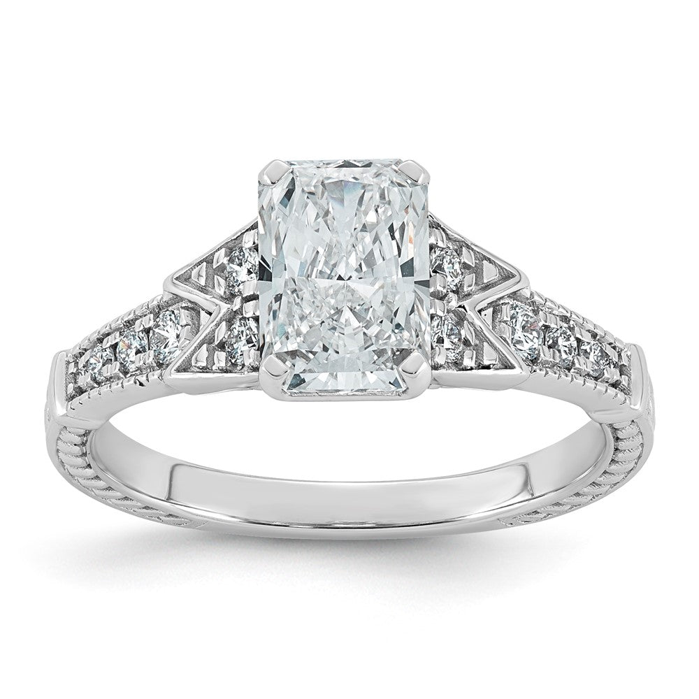 14kw Certified Rectangular-cut Center Lab Grown Diamond VS+ F+ Engagement R