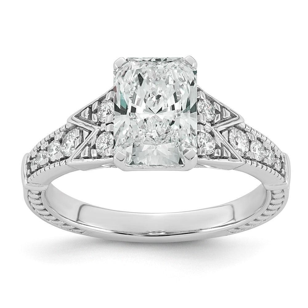 14kw Certified Rectangular-cut Center Lab Grown Diamond VS+ F+ Engagement R