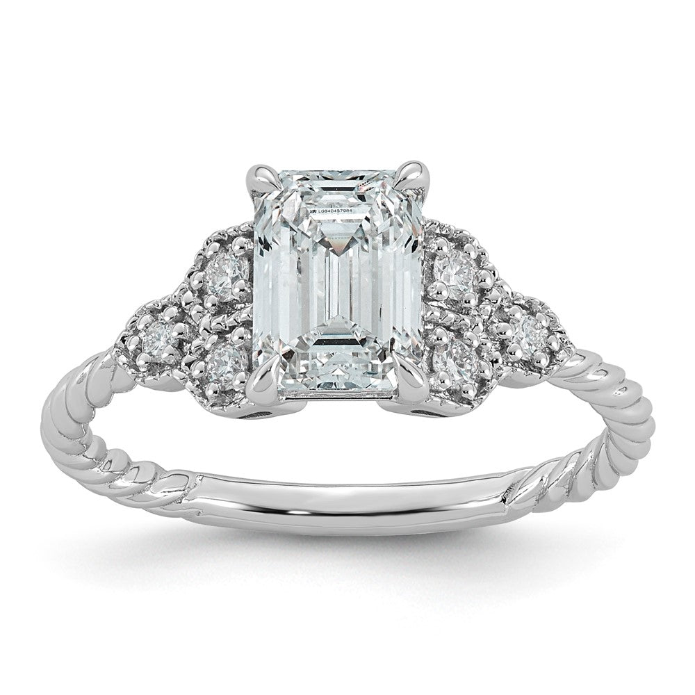 14kw Certified Oval Center Lab Grown Diamond VS+ F+ Engagement Ring