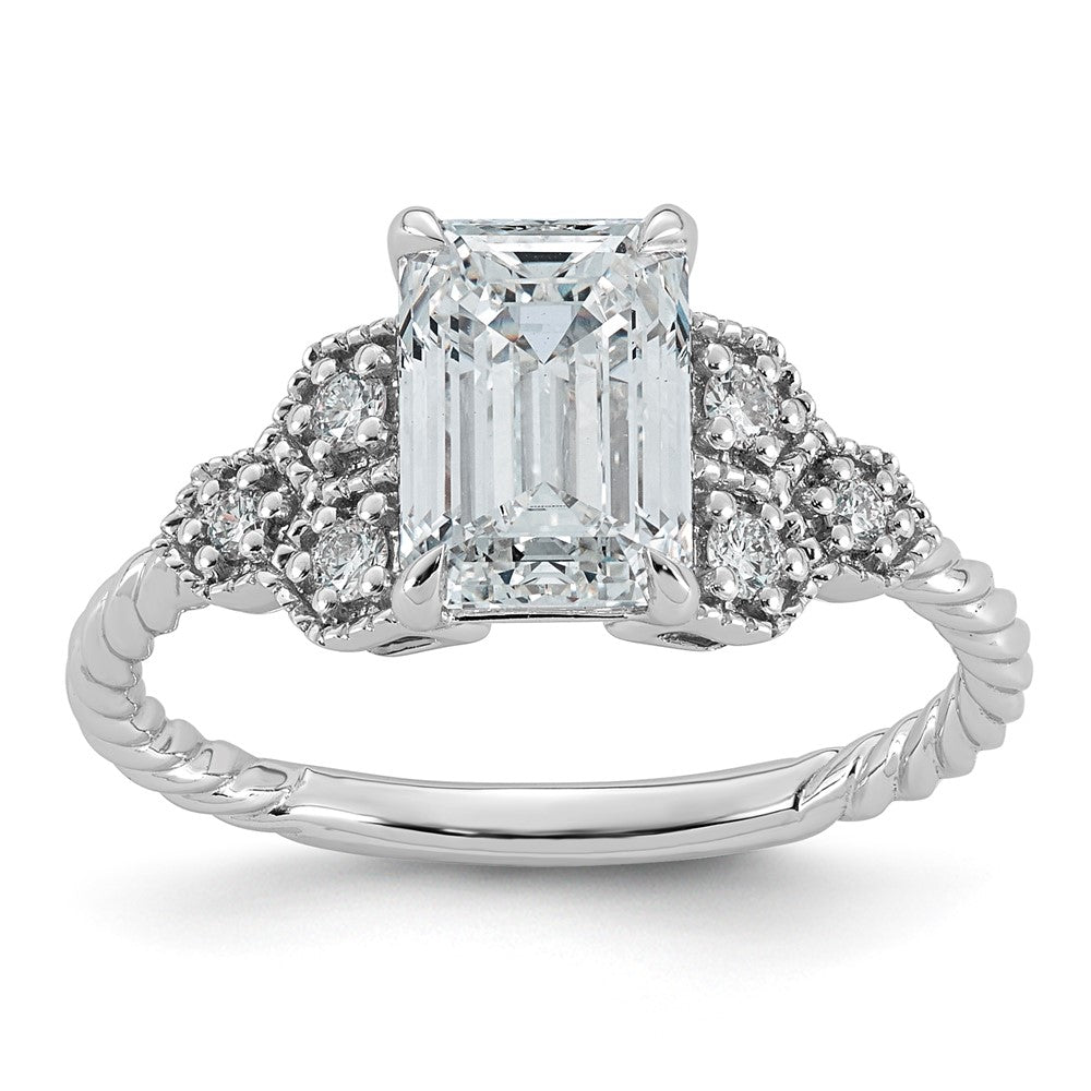 14kw Certified Oval Center Lab Grown Diamond VS+ F+ Engagement Ring