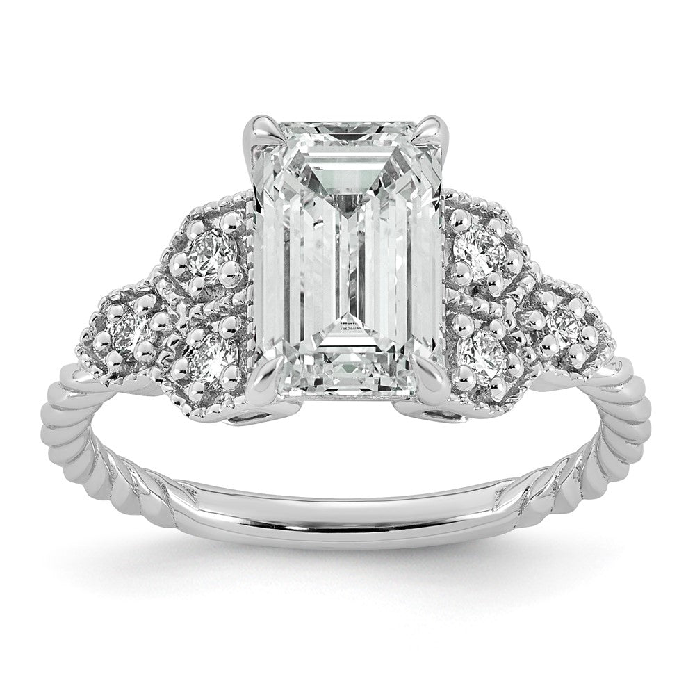 14kw Certified Oval Center Lab Grown Diamond VS+ F+ Engagement Ring