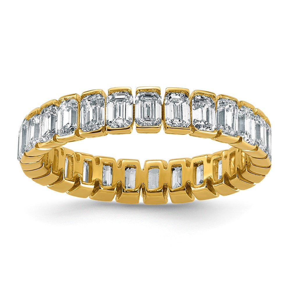 14k Emerald Lab Grown Dia VS+ F+ Eternity Ring