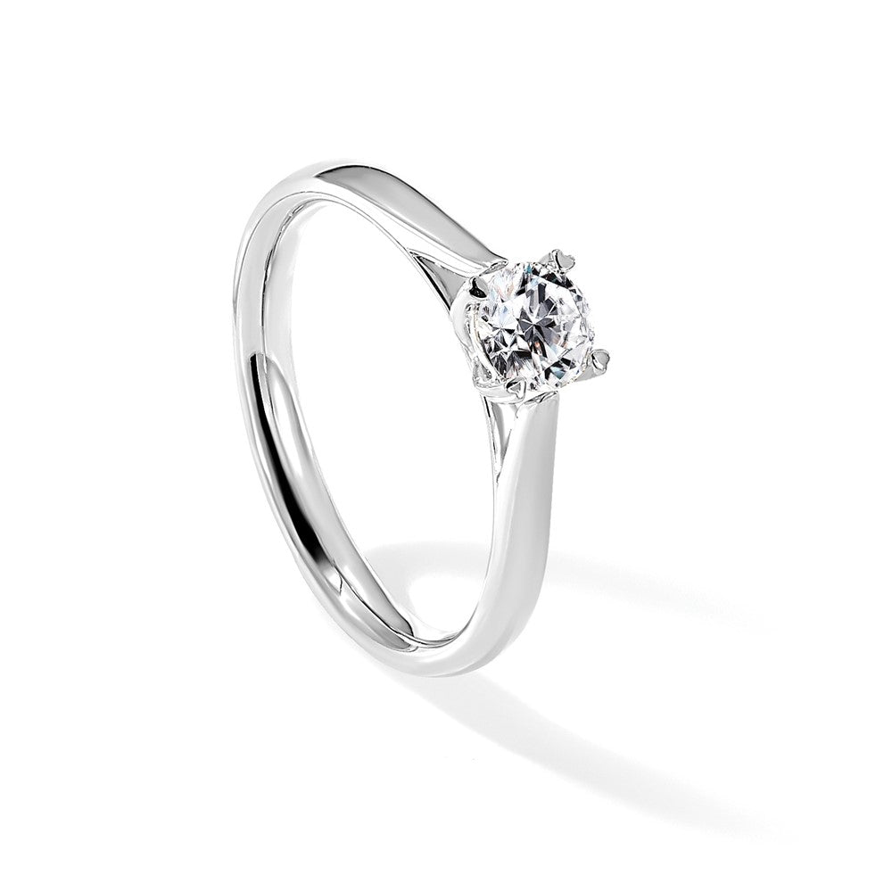 14kw 1/4 ct Lab Grown Diamond VS/SI+ G+ Round Solitaire Ring