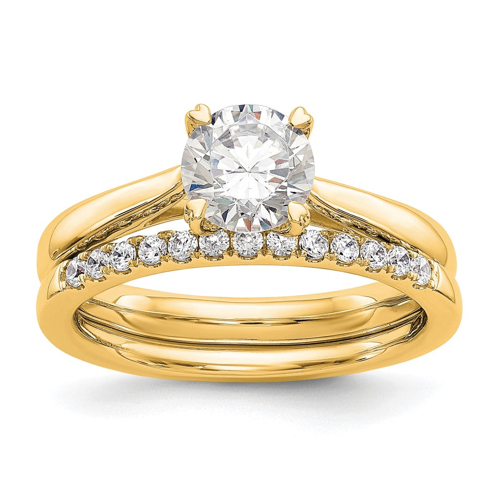 14k 3/4ct Cert Lab Grown Diamond VS+ F+ Comp Round Solitaire Eng Ring