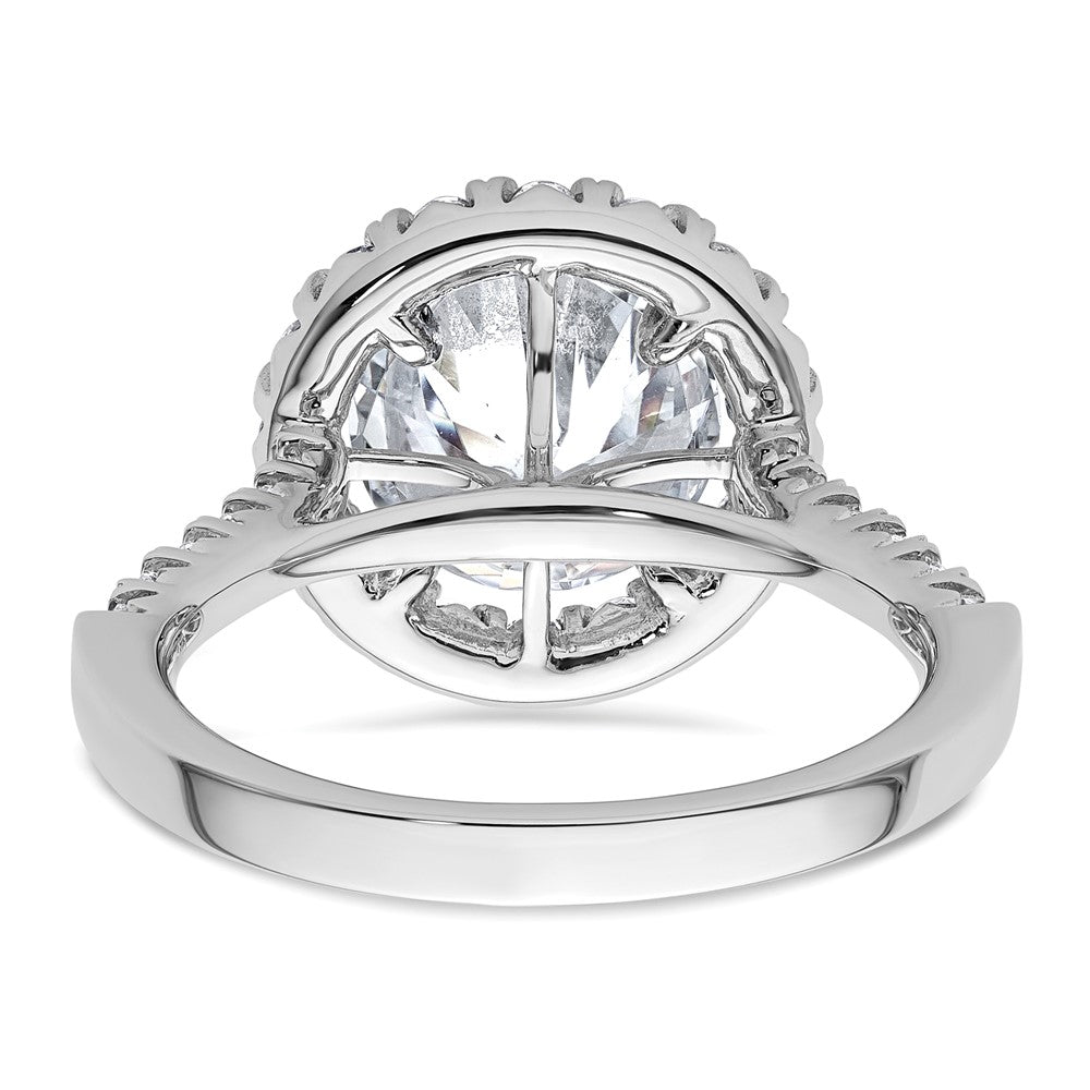14k White Gold 5/8 ct Lab Grown Diamond VS/SI+ G+ 3 ct Center Semi Eng Ring