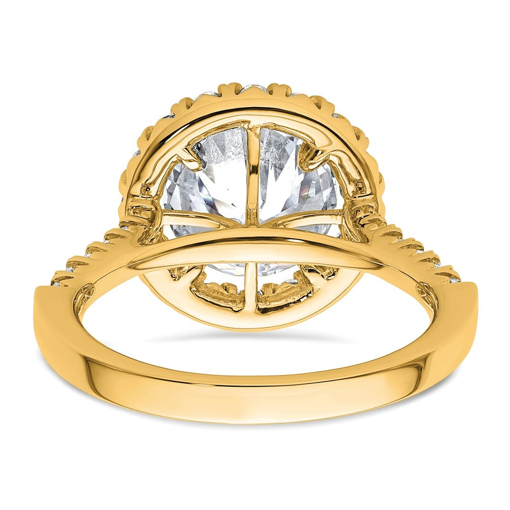 14k 5/8 ct Lab Grown Diamond VS/SI+ G+ 3 ct Center Round Semi Eng Ring