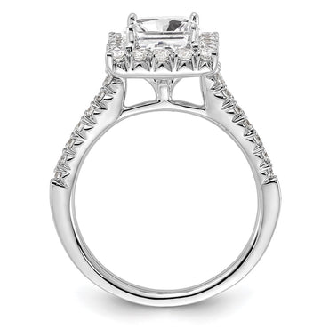 14kw 3/4 ct Lab Grown Dia VS/SI+ G+ 1 1/2 ct Center Princess Semi Eng Ring