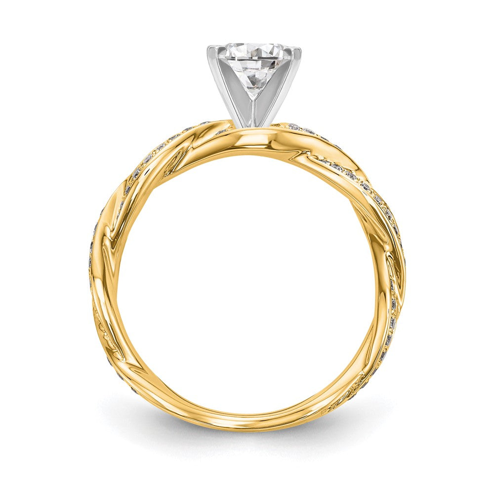 14k Yellow Gold 1/3 ct Lab Grown Dia VS/SI+ G+ Semi Peg Set Eng Ring