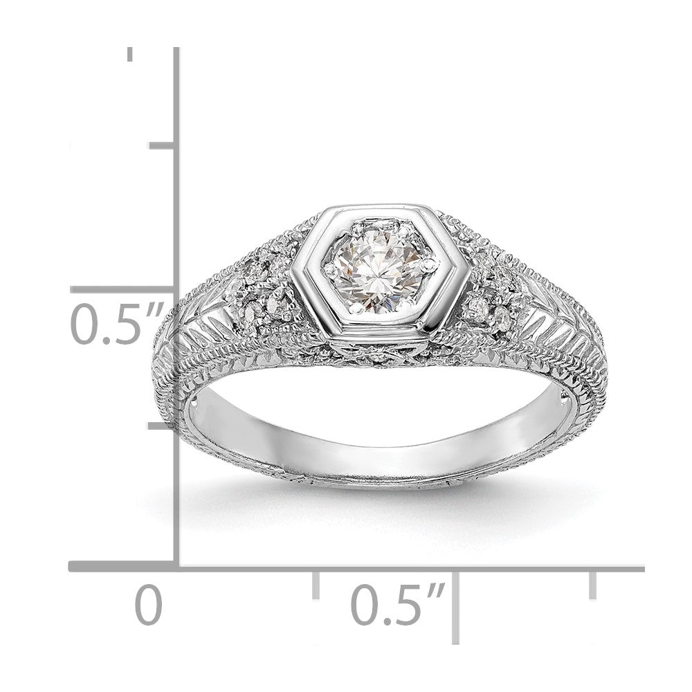 14k White Gold 1/5 ct Lab Grown Diamond VS/SI+ G+ Comp Engagement Ring