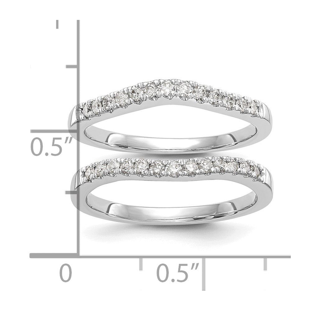 14kw 1/3ct Lab Grown Dia VS/SI+ G+ Comp Set of 2 Curved Wedding Bands