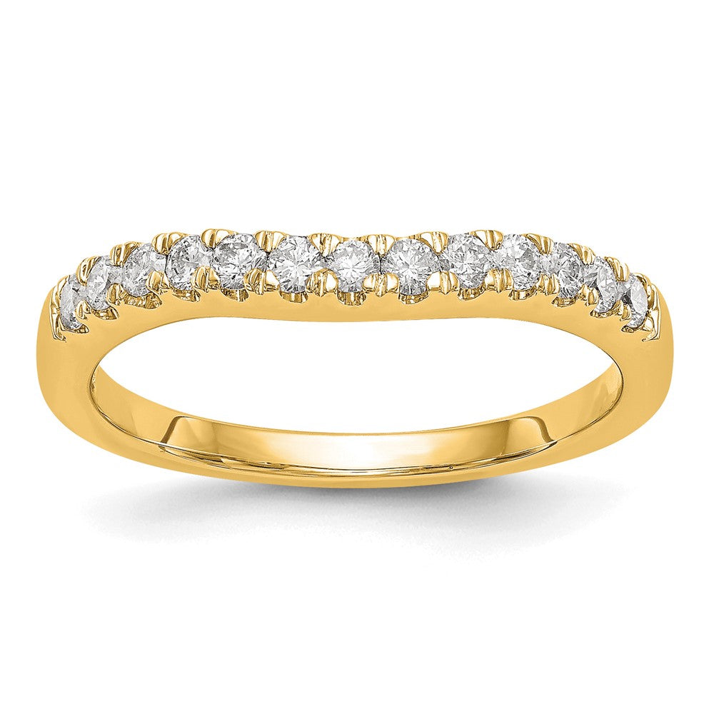 14k 5/8ct Lab Grown Dia VS/SI+ G+ Comp Set of 2 Curved Wedding Bands