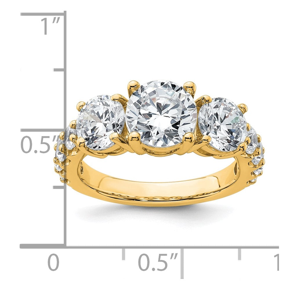 14k 4ct Lab Grown Diamond VS+ F+ Round Comp 3 Stone Engagement Ring