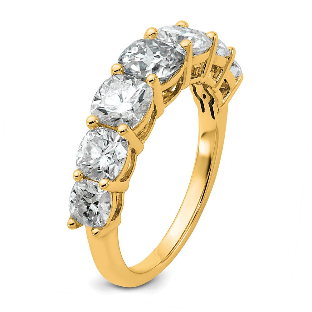 14k 3 1/3ct Lab Grown Diamond VS+ F+ Cushion Comp 7 Stone Band