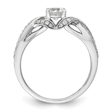 10k White Gold 3/4 ct Lab Grown Dia VS/SI+ G+ Comp Bypass Engagment Ring