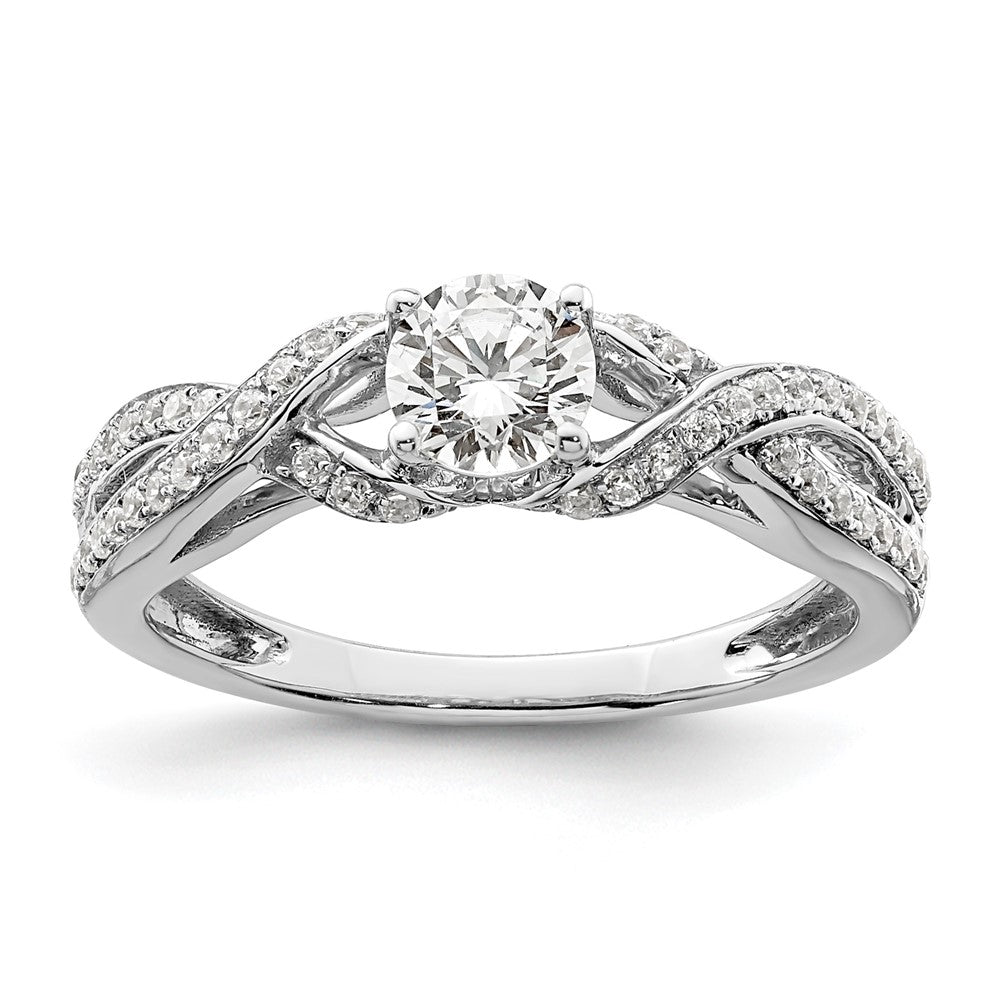 10k White Gold 3/4 ct Lab Grown Dia VS/SI+ G+ Comp Bypass Engagment Ring