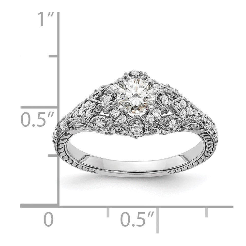 14k White Gold 5/8ct Lab Grown Diamond VS/SI+ G+ Comp Engagement Ring