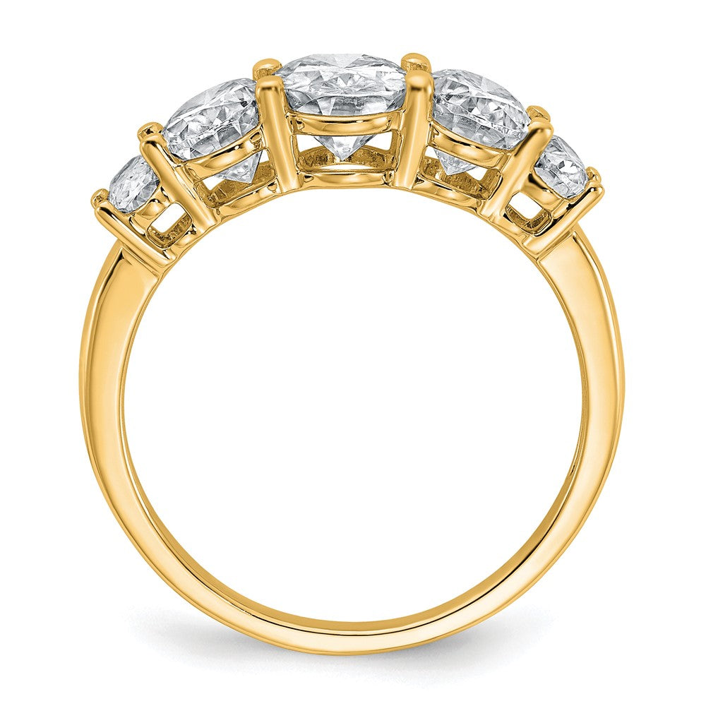 14k 3 1/2ct Lab Grown Diamond VS+ F+ Complete 5 Stone Band