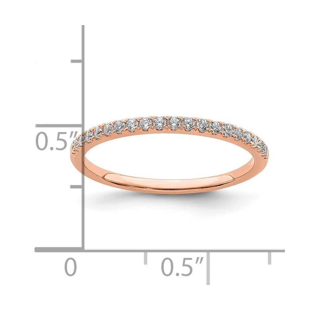 14k Rose Gold 1/6 ct Lab Grown Diamond VS/SI+ G+ Wedding Band