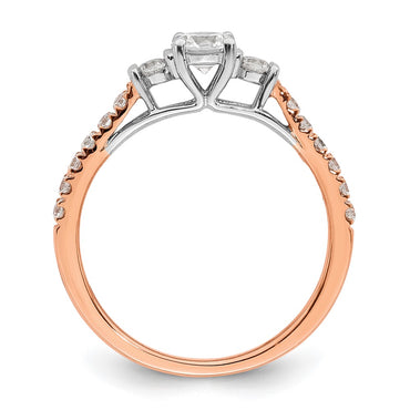 10k Rose Gold 3/4ct Lab Grown Diamond VS/SI+ G+ Comp Petite Eng Ring