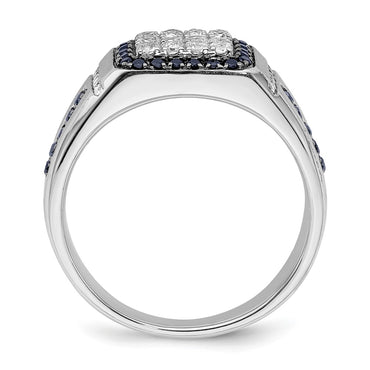 10kw 3/8 ct Lab Grown Dia VS/SI+ G+ & Cr Sapphire Men's Ring