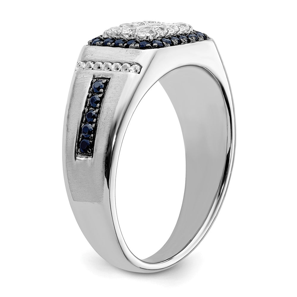 10kw 3/8 ct Lab Grown Dia VS/SI+ G+ & Cr Sapphire Men's Ring