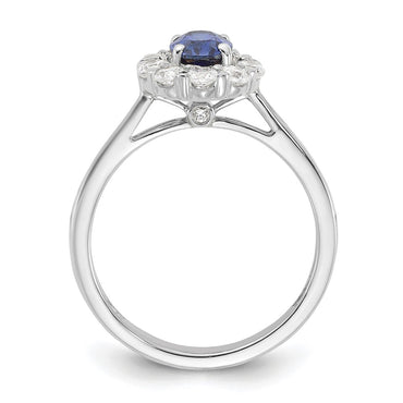 10kw 5/8 ct Lab Grown Dia VS/SI+ G+ & Cr Sapphire Comp Halo Ring