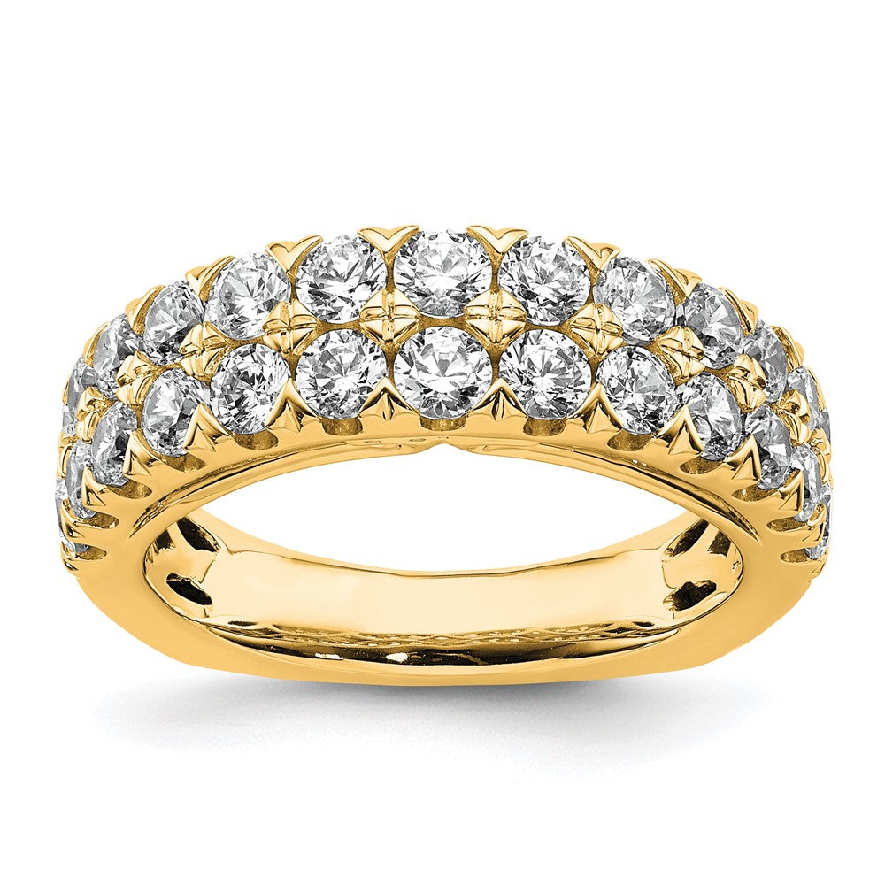 14k 1 3/4ct Lab Grown Diamond VS+ F+ Comp Double Row Fashion Band