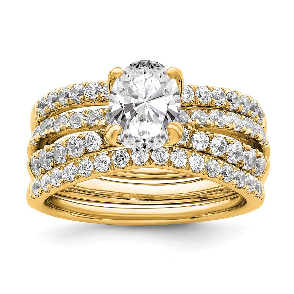 14k 1 5/8ct Lab Grown Diamond VS+ F+ Oval Complete Eng Ring