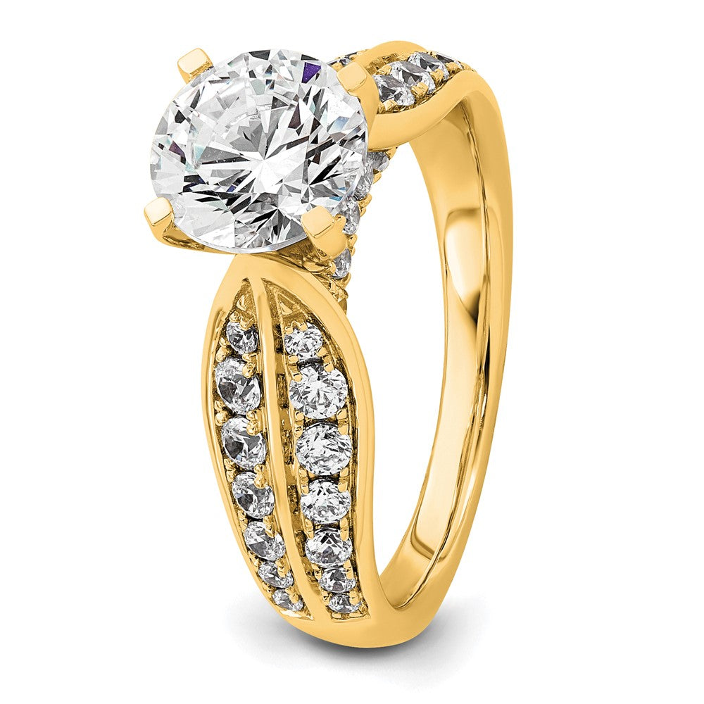 14k 5/8ct Lab Grown Diamond VS/SI+ G+ 1 1/2ct Center Round Semi Eng Ring