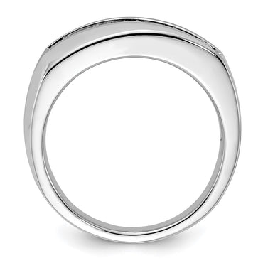 10k White Gold 1 ct Lab Grown Dia VS/SI+ G+ 5 Stone Complete Men's Ring