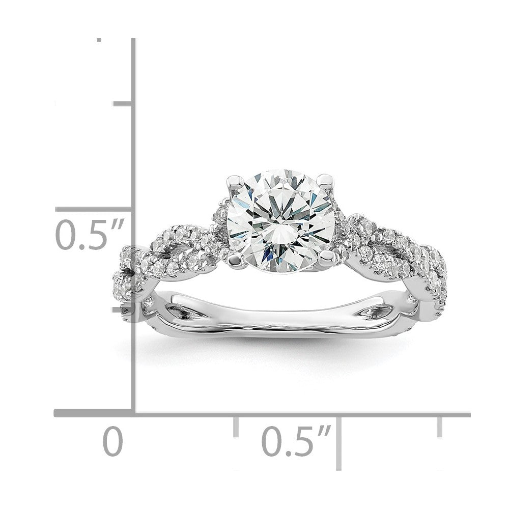 14k White Gold 3/8 ct Lab Grown Diamond VS/SI+ G+ 1 ct Center Semi Eng Ring