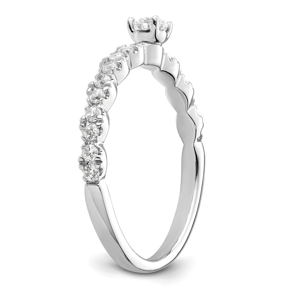 14k White Gold 3/8 ct Lab Grown Dia VS/SI+ G+ Complete Promise Band