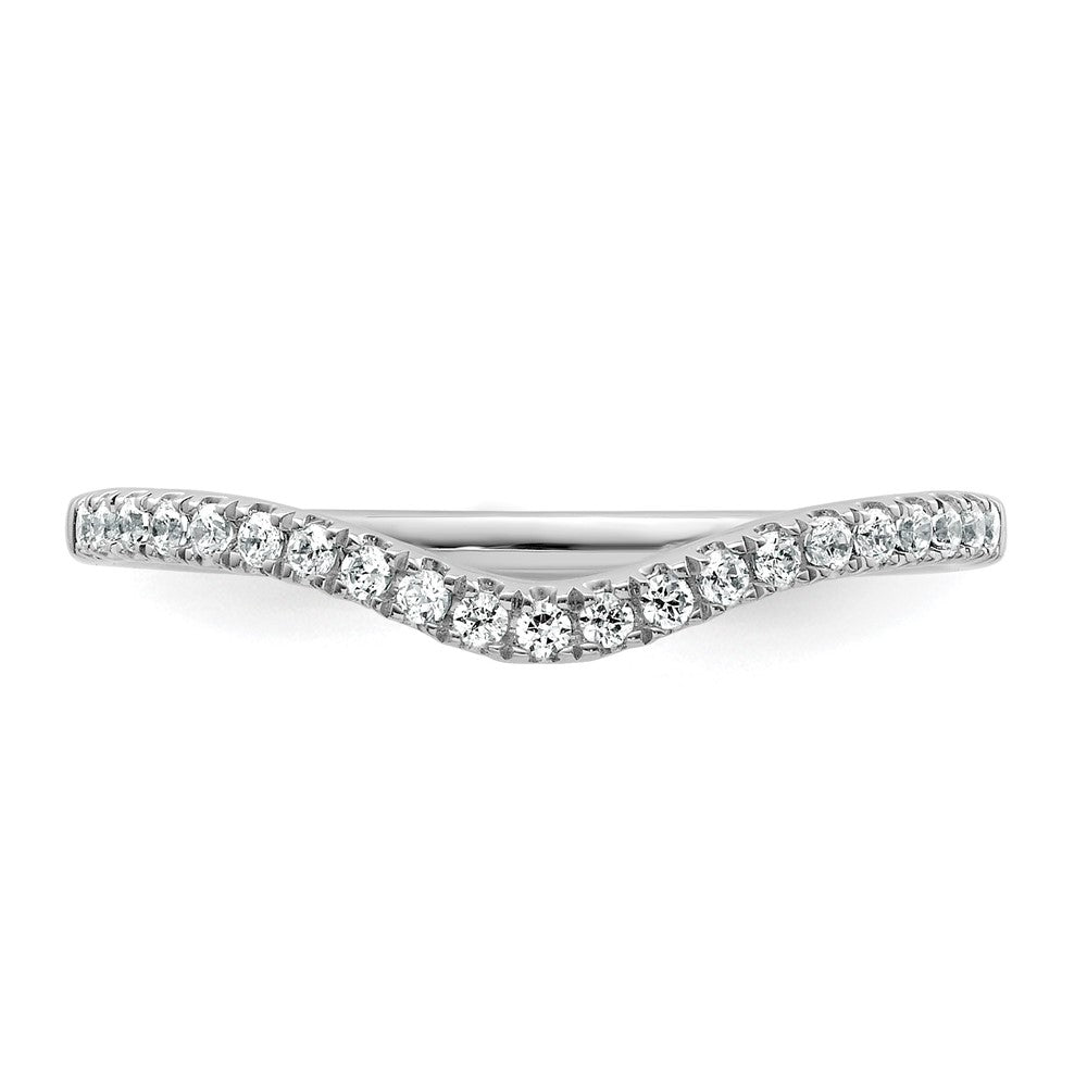 14k White Gold 1/6ct Lab Grown Dia VS+ F+ Comp Contoured Wedding Band