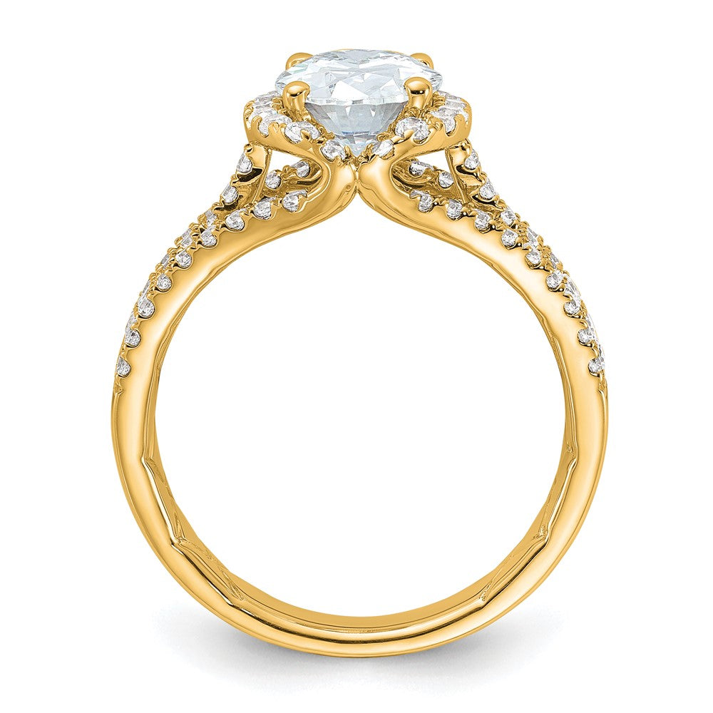 14k 5/8ct Lab Grown Diamond VS/SI+ G+ 1 1/2ct Oval Semi Halo Eng Ring
