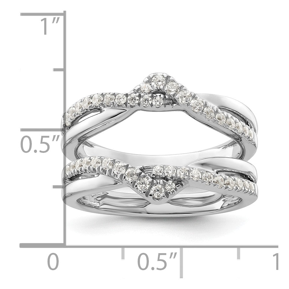 14k White Gold 3/8 ct Lab Grown Diamond VS/SI+ G+ Complete Ring Guard