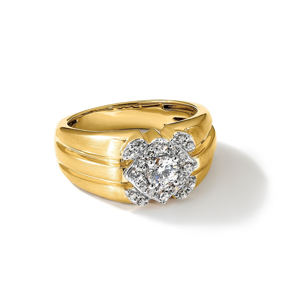 14k Two-Tone 1 ct Lab Grown Diamond VS/SI+ G+ Complete Men's Ring