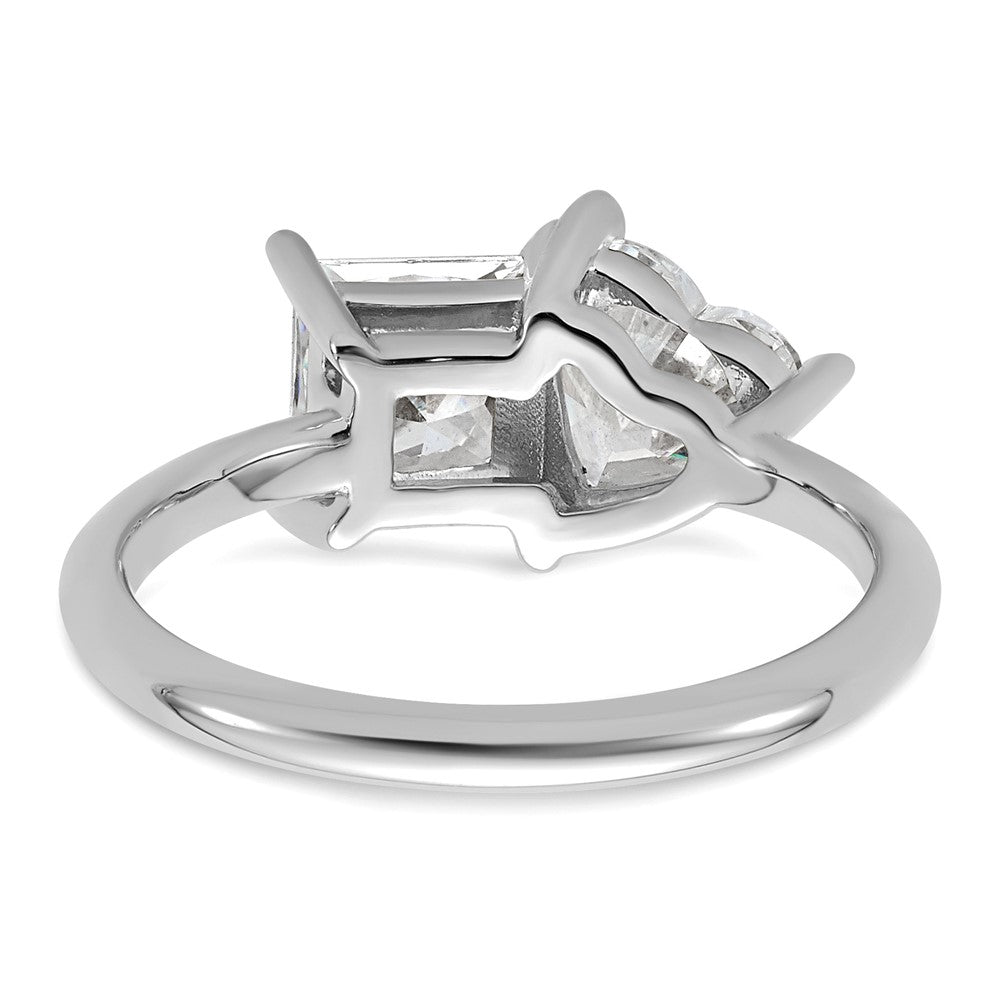 14kw 2 1/8ct Lab Grown Dia VS+ F+ Princess&Heart Comp 2 Stone Eng Ring