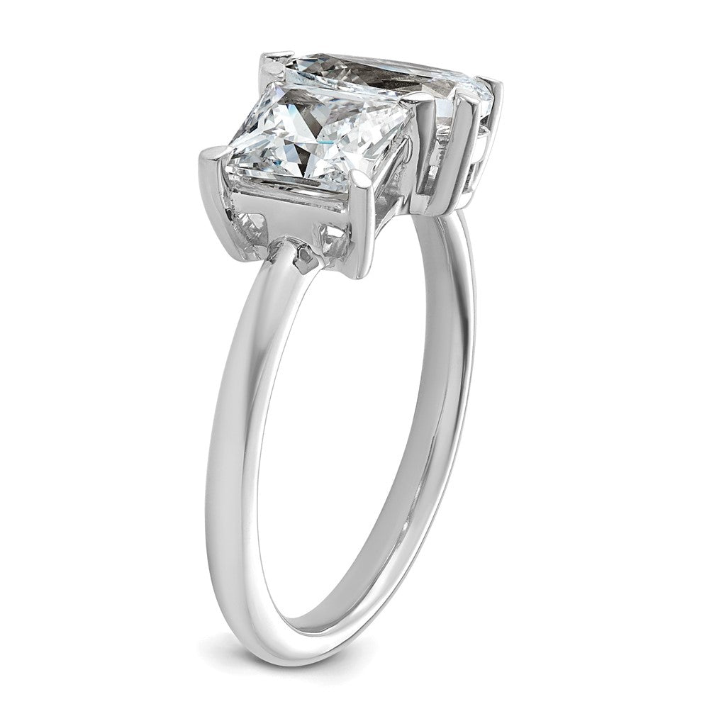 14kw 2ct Lab Grown Diamond VS+ F+ Princess&Pear Comp 2 Stone Eng Ring