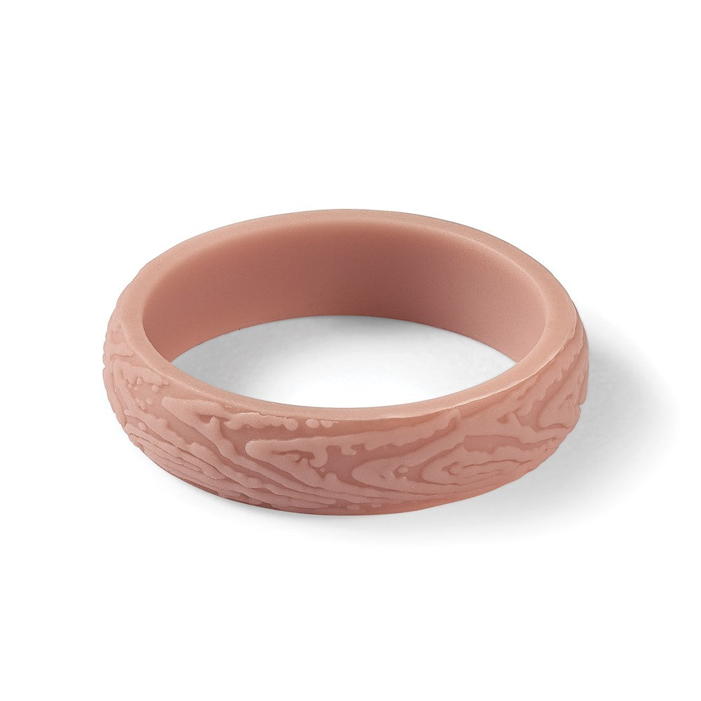 Silicone Rose Pink 5.70mm Wood Grain Pattern Band