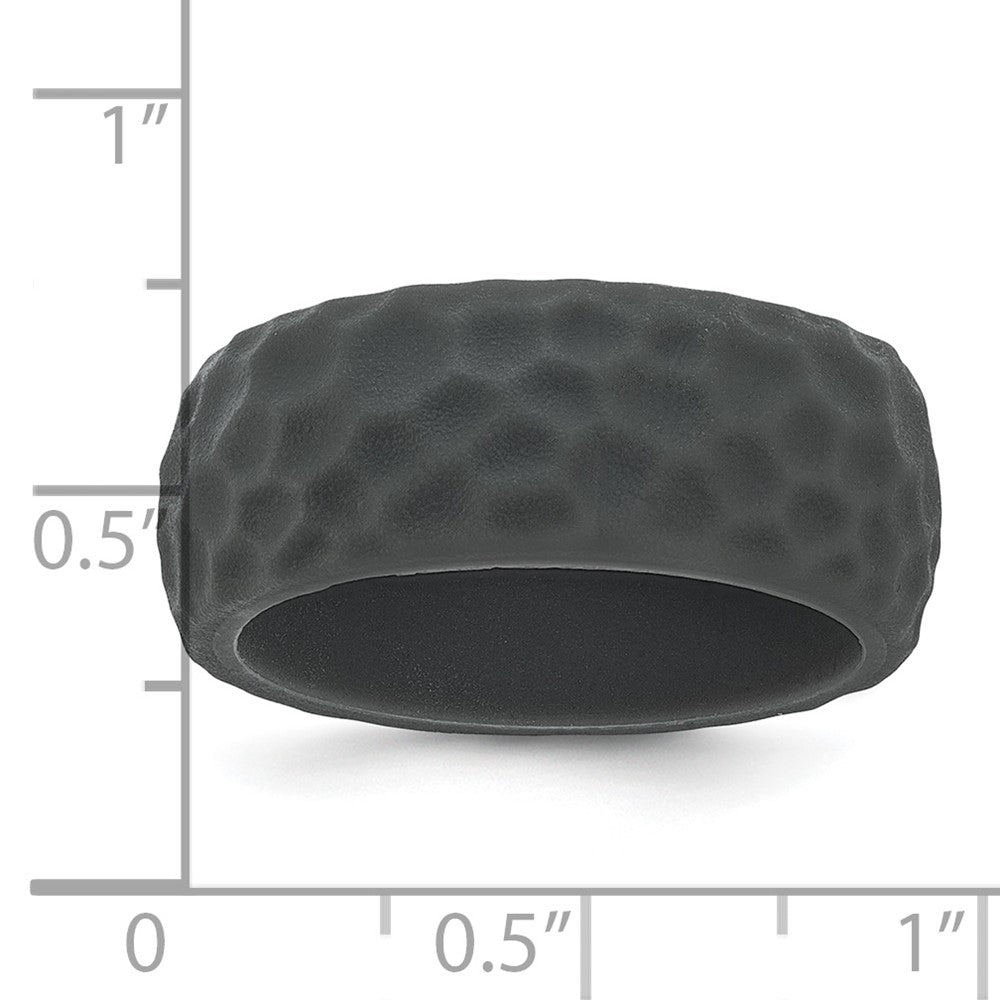 Silicone Dark Grey 8.50mm Hammered Band