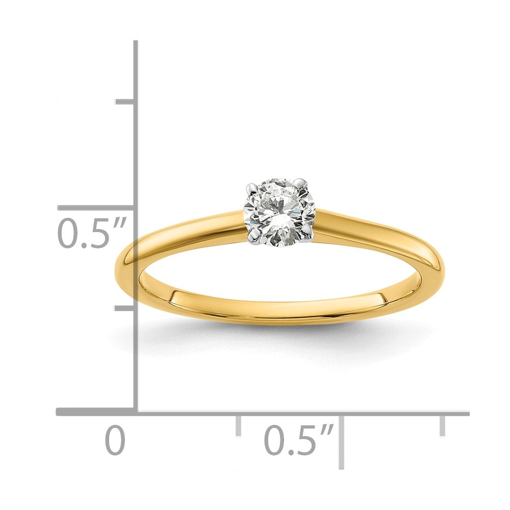14ktt 1/3ct Cert Lab Grown Diamond VS+ F+ Round Comp Solitaire Eng Ring