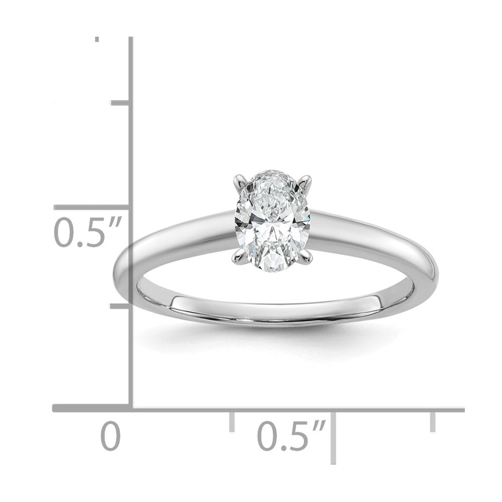 14kw 1/2ct Lab Grown Diamond VS+ F+ Oval Comp Solitaire Eng Ring