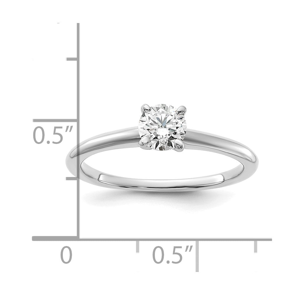 14kw 1/2ct Cert Lab Grown Diamond VS+ F+ Round Comp Solitaire Eng Ring