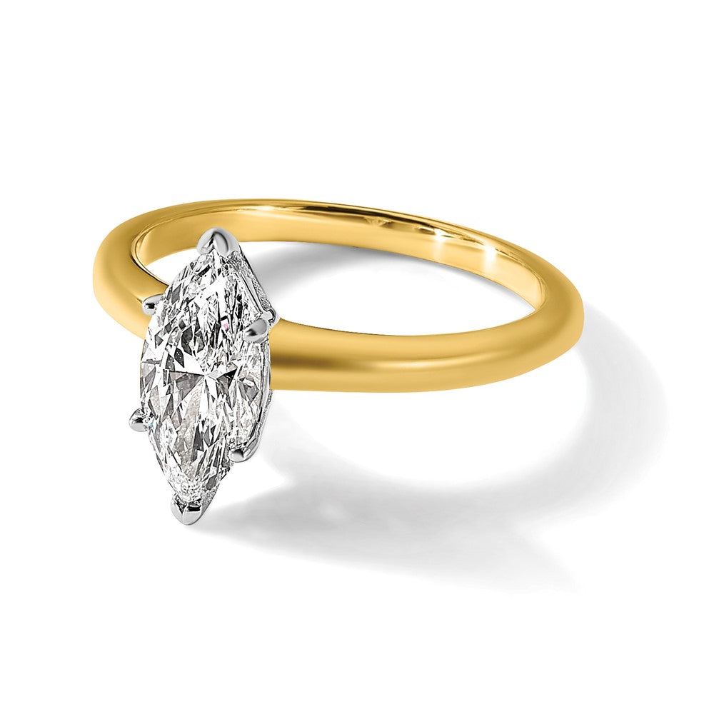 14ktt 1ct Lab Grown Diamond VS+ F+ Marquise Solitaire Comp Eng Ring