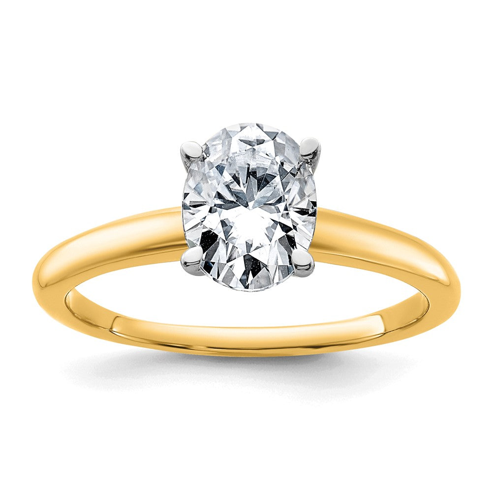 14ktt 1 1/4ct Cert Lab Grown Diamond VS/SI+ G+ Oval Comp Solitaire Eng Ring