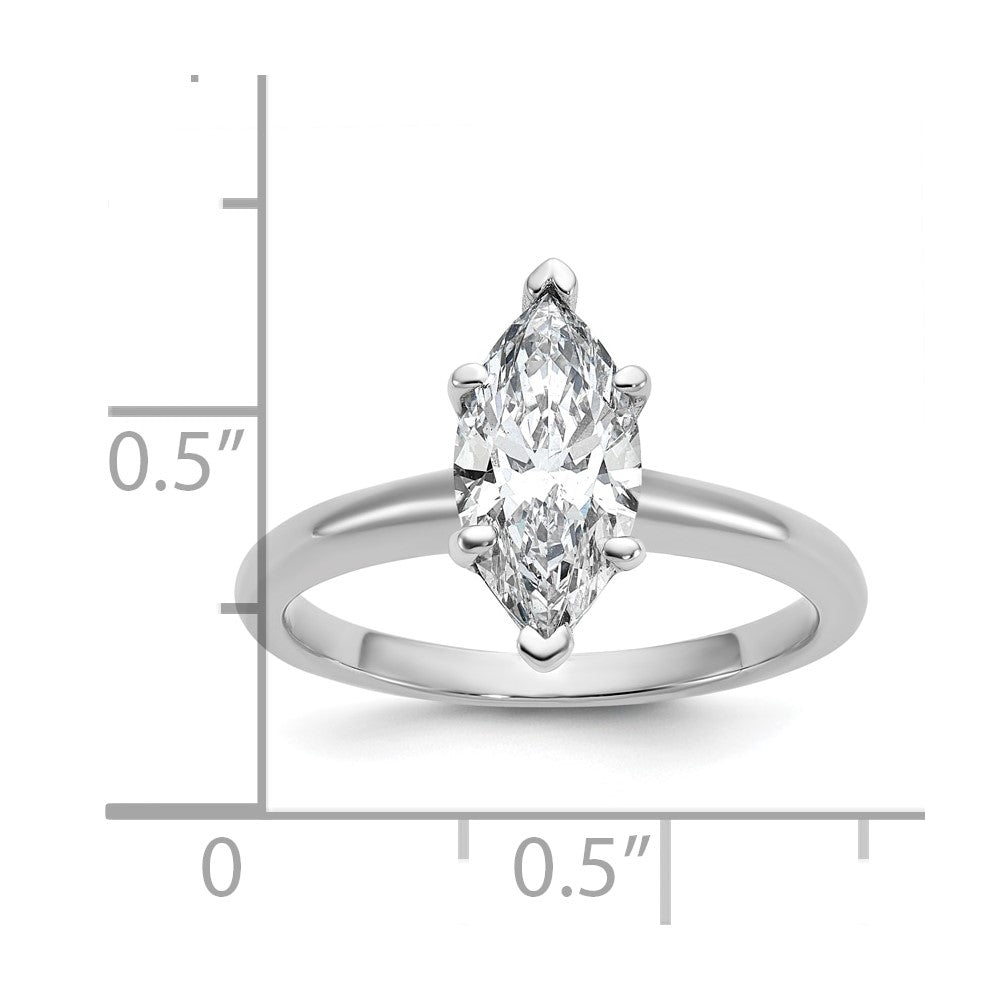 14kw 1 1/2ct Cert Lab Grown Dia VS/SI+ G+ Marquise Solitaire Comp Eng Ring
