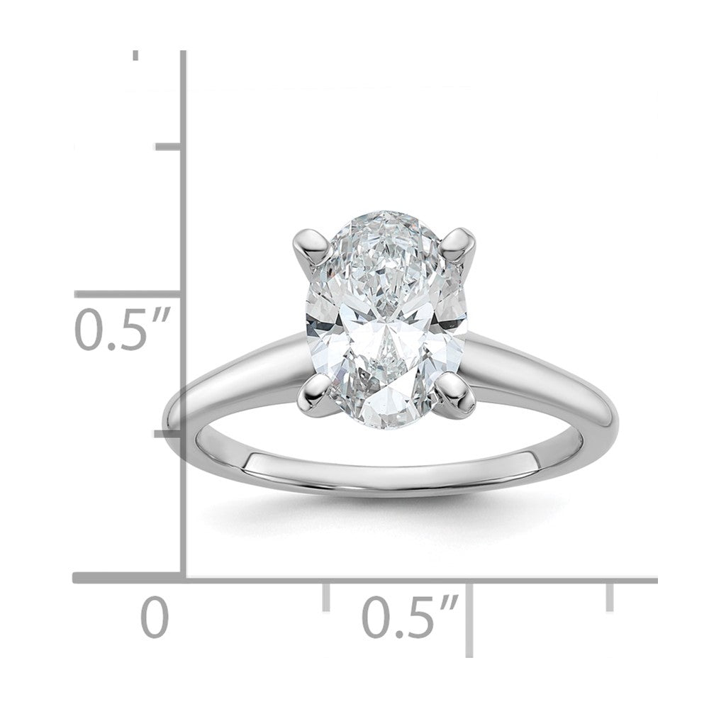 14kw 1 3/4ct Cert Lab Grown Diamond VS/SI+ G+ Oval Comp Solitaire Eng Ring