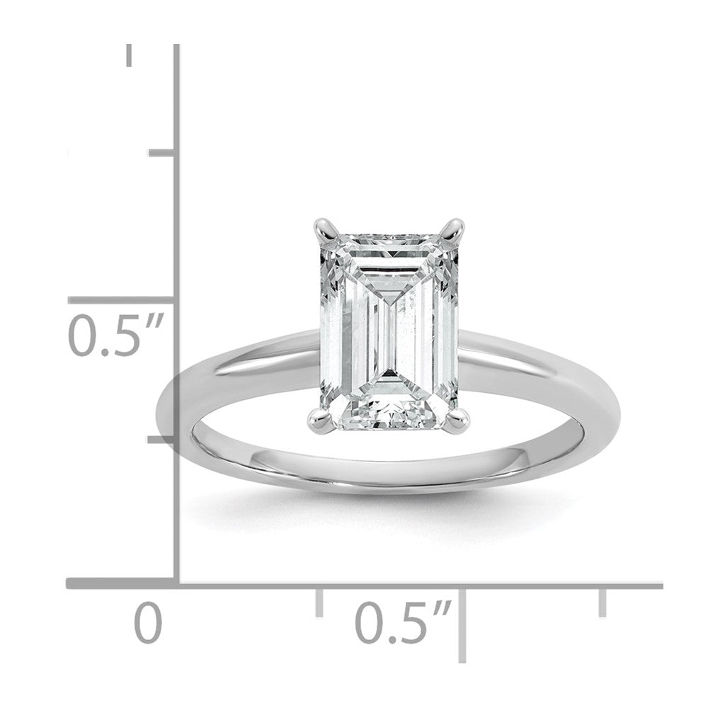 14kw 2ct Lab Grown Diamond VS+ F+ Emerald Solitaire Comp Eng Ring